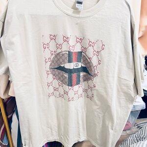 Gucci Graphic T-Shirt with Lips Design